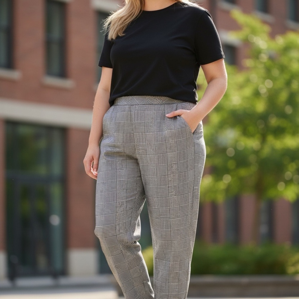 NWT Torrid Pull-On Tapered Plaid Ponte Pants | Size 2X (18/20)